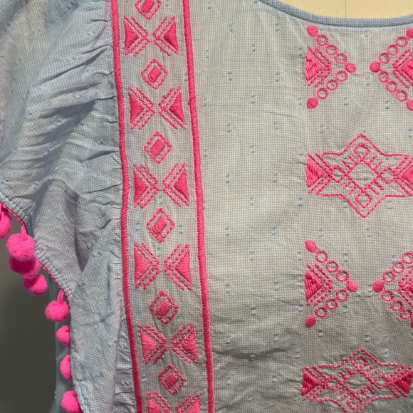 Lily Pulitzer NWT Swiss Dot Dobby Chambray Top - Picture 4 of 4